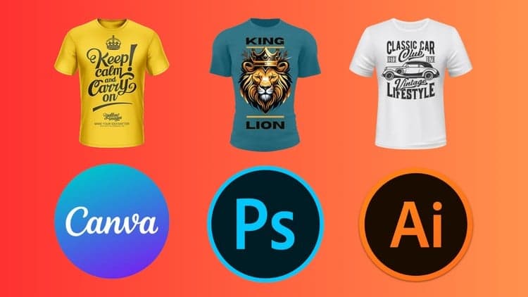 T-Shirt Design Mastery: Illustrator, Photoshop and Canva - Free Udemy Course